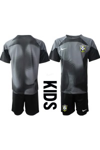 Brazilië Doelman Babytruitje Thuis tenue Kind WK 2022 Korte Mouw (+ Korte broeken)